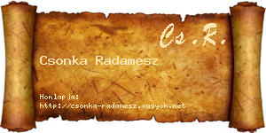 Csonka Radamesz névjegykártya